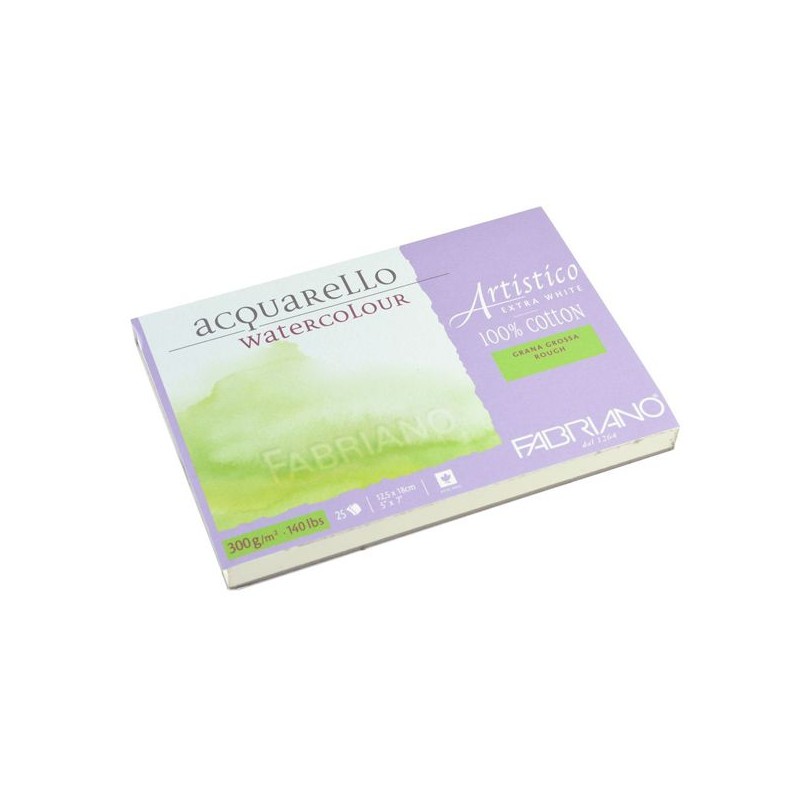 ARTISTICO BLOC EXTRAWHITE COLLE 4 COTES 25 FEUILLES 300 G GRAIN TORCHON