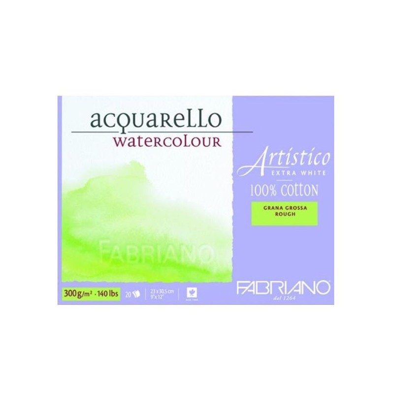 ARTISTICO BLOC EXTRAWHITE COLLE 4 COTES 20 FEUILLES 300 G GRAIN TORCHON