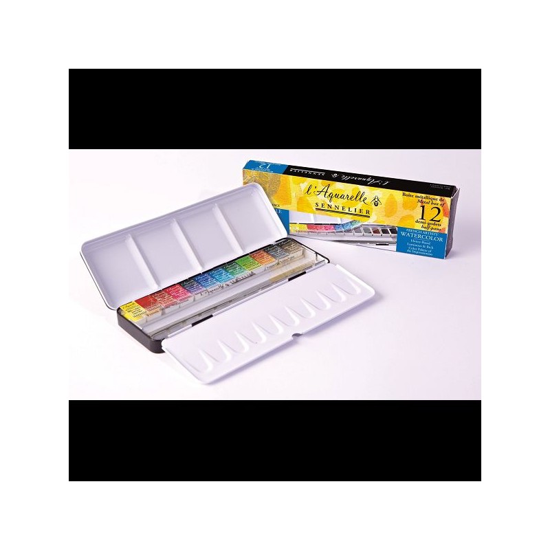 BOITE METAL 12 1/2 GODETS  AQUARELLE EF