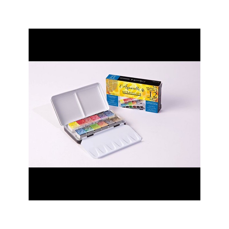 BOITE POCHE 12 1/2 GODETS  AQUARELLE EF