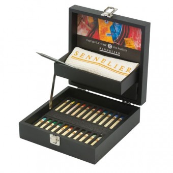 COFFRET NOIR 24 PASTELS A L HUILE