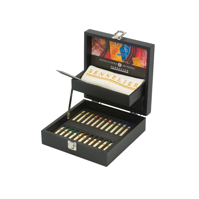 COFFRET NOIR 24 PASTELS A L HUILE