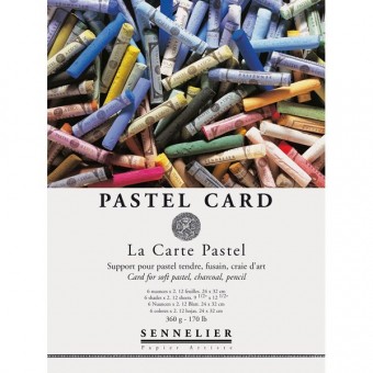 BLOC PASTEL CARD COLLE 1 COTE 12 FEUILLES 360G 6 TEINTES