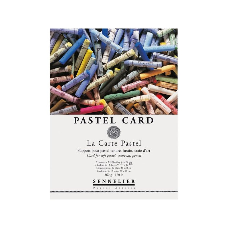 BLOC PASTEL CARD COLLE 1 COTE 12 FEUILLES 360G 6 TEINTES