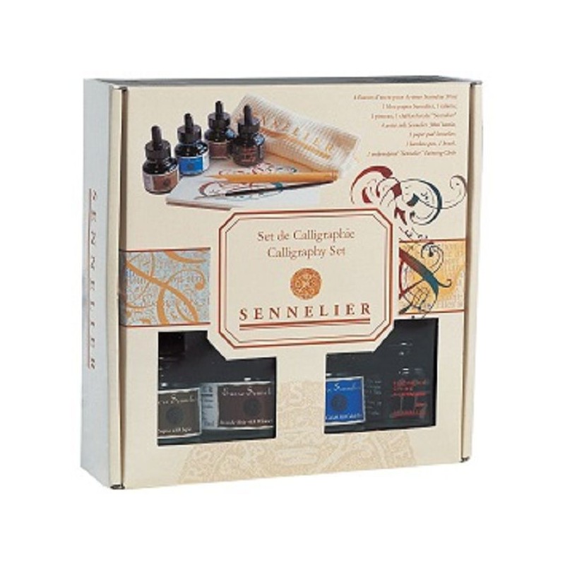 COFFRET 4 FLACONS ENCRE 30 ML ET ACCESSOIRES