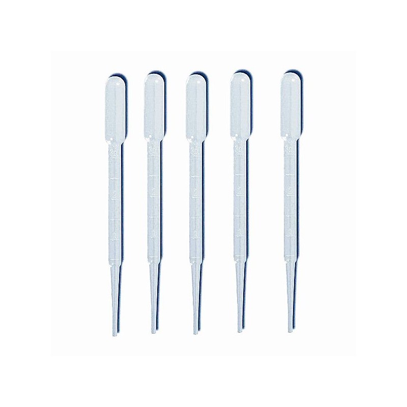 POCHETTE DE 5 PIPETTES LONGUES GRADUEES