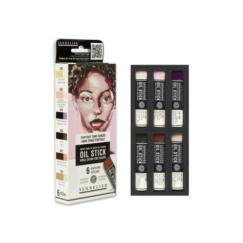 ETUI 6 MINI OIL STICK PORTRAIT TONS FONCES