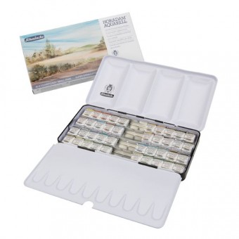 COFFRET METAL 40 DEMI-GODETS AQUARELLE HORADAM SUPER GRANULATION