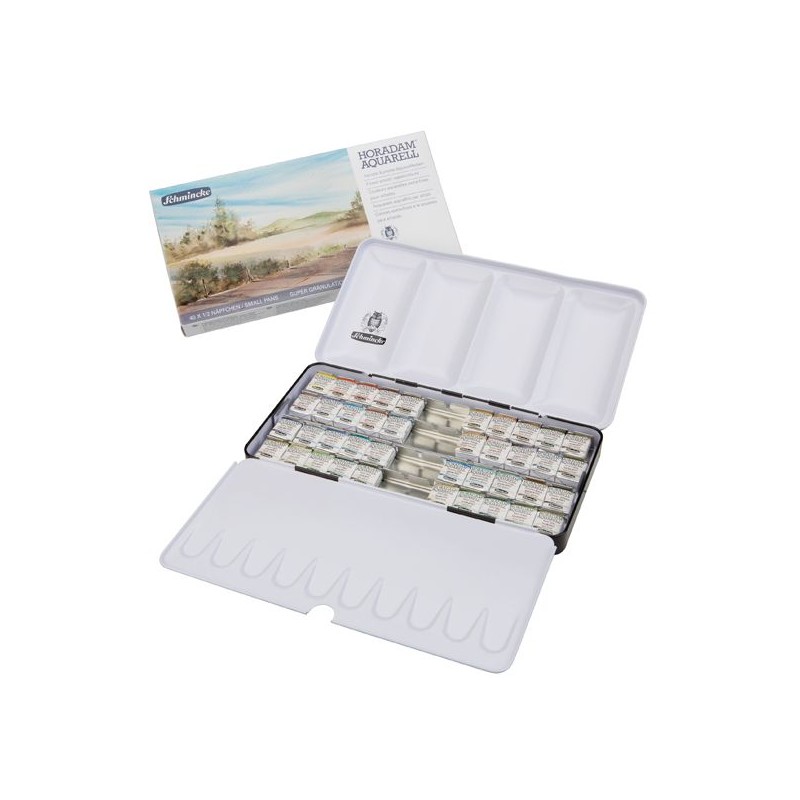 COFFRET METAL 40 DEMI-GODETS AQUARELLE HORADAM SUPER GRANULATION