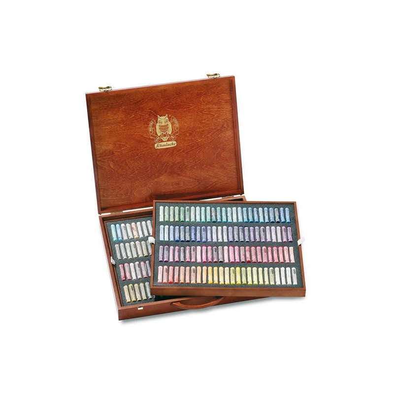 COFFRET BOIS GARNI 200 PASTELS ASSORTIS