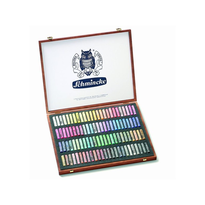 COFFRET BOIS 100 BATONS PASTEL SCHMINCKE ASSORTIS