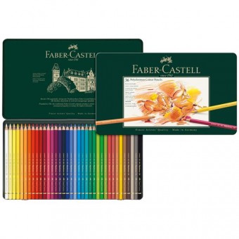 COFFRET METAL DE 36 CRAYONS DE COULEUR POLYCHROMOS