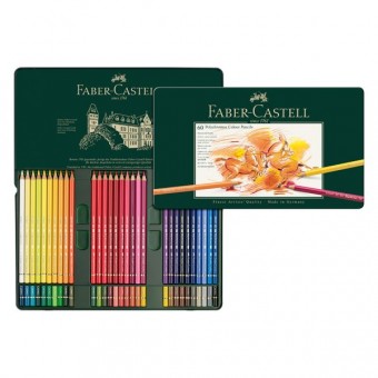 COFFRET METAL DE 60 CRAYONS DE COULEUR POLYCHROMOS