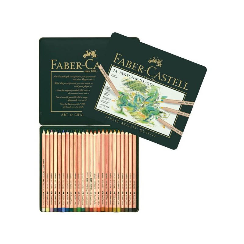 COFFRET METAL 24 CRAYONS PITT PASTEL