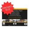 POCHETTE 5 FEUILLES + 2 OFFERTES  BAOHONG AQUARELLE 100 % COTON 300 G GRAIN TORCHON 56 X 76