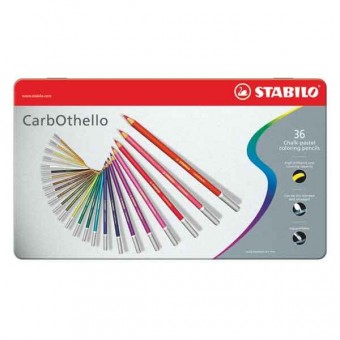 BOITE METAL 36 CRAYONS PASTEL STABILO CARBOTHELLO