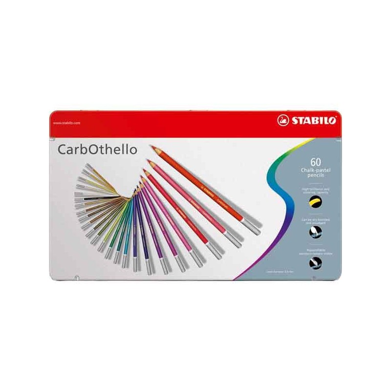 BOITE METAL 60 CRAYONS PASTEL STABILO CARBOTHELLO