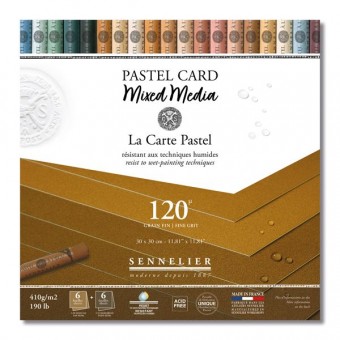 BLOC PASTEL CARD MIXED MEDIA 12 FEUILLES 410 G LES TERRES