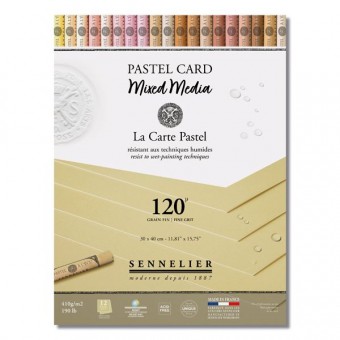 BLOC PASTEL CARD MIXED MEDIA 12 FEUILLES 410 G JAUNE DE NAPLES