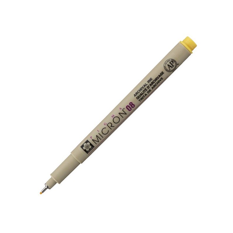 PIGMA MICRON  POINTE CALIBREE 08 - 0.50 MM - JAUNE