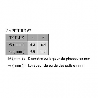 SAPPHIRE MARTRE ET SYNTHETIQUE LANGUE DE CHAT SERIE 67