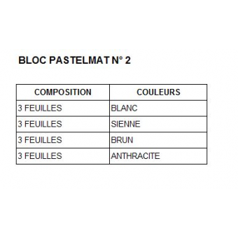 PASTELMAT BLOCS COLLES 1 CÔTE BLOC PASTELMAT 12 FEUILLES 360G N° 2